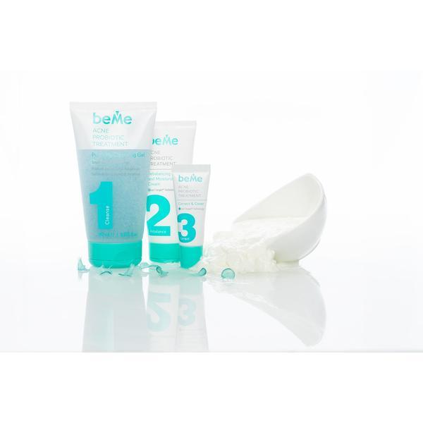 Set cadou dermatocosmetice pe baza de probiotice Gel de curatare + Crema fata + Corector, 215 ml