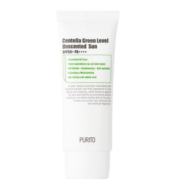 Crema de zi Centella Green Level Unscented Sun, Purito, 60 ml