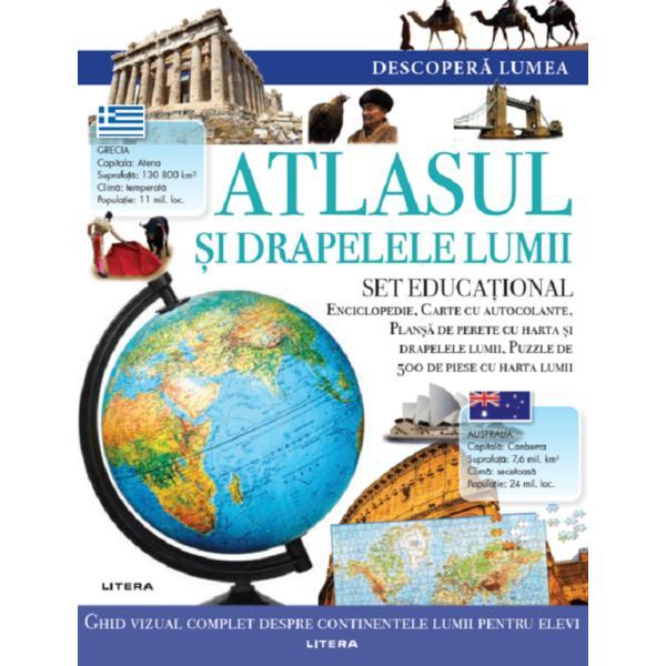 Descopera lumea. atlasul si drapelele lumii. set educational