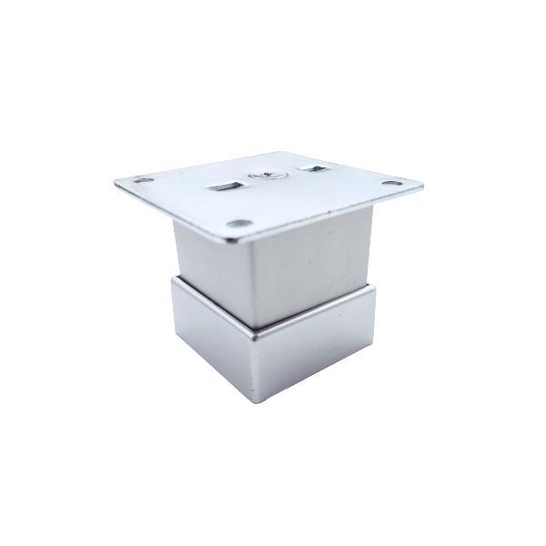 Picior metalic cu masca pentru mobilier H:50 mm cu profil patrat 40x40 mm, aluminiu - Maxdeco