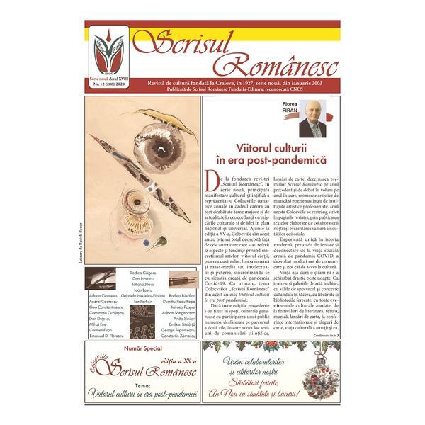 Revista Scrisul romanesc Nr.12 din 2020, editura Scrisul Romanesc