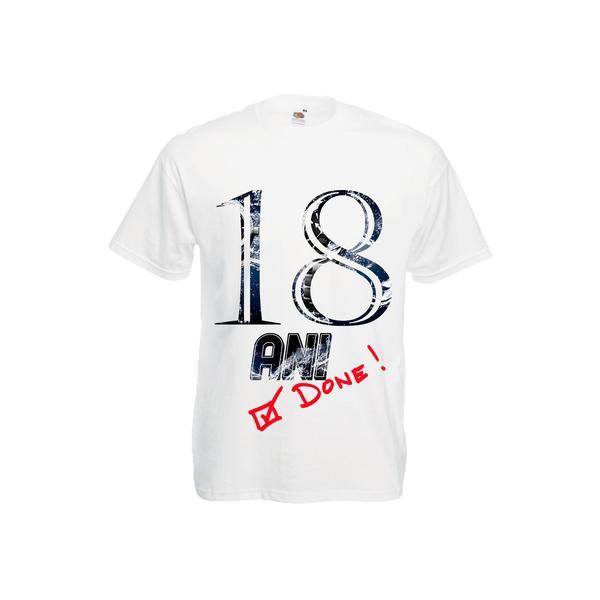 Tricou personalizat mesaj - 18 ani done, tricou majorat XL