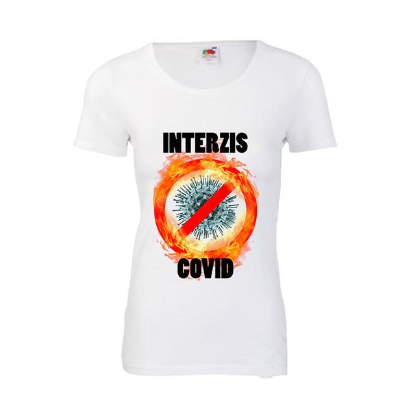 Tricou dama mesaj Interzis covid, 2XL