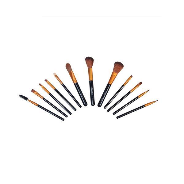 Set 12 pensule pentru machiaj Huda Beauty, negru - Gonga