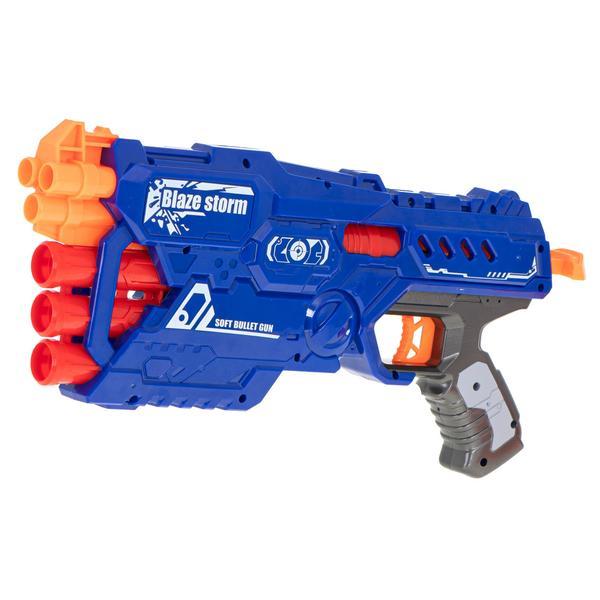 Arma Blaze Storm cu 10 gloante din spuma Nerf, albastru