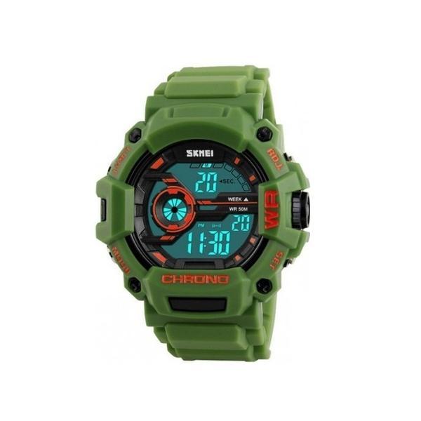 Ceas sport-casual pentru barbati Skmei 1233, curea din silicon, verde