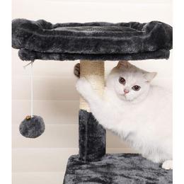 Stalp de zgariere pisici cu hamac, Bej, 110 cm - Songmics