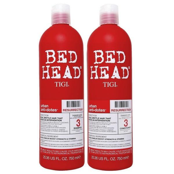 Pachet pentru Par Fragil - TIGI Bed Head Urban Antidotes Resurrection, Sampon 750ml + Balsam 750ml