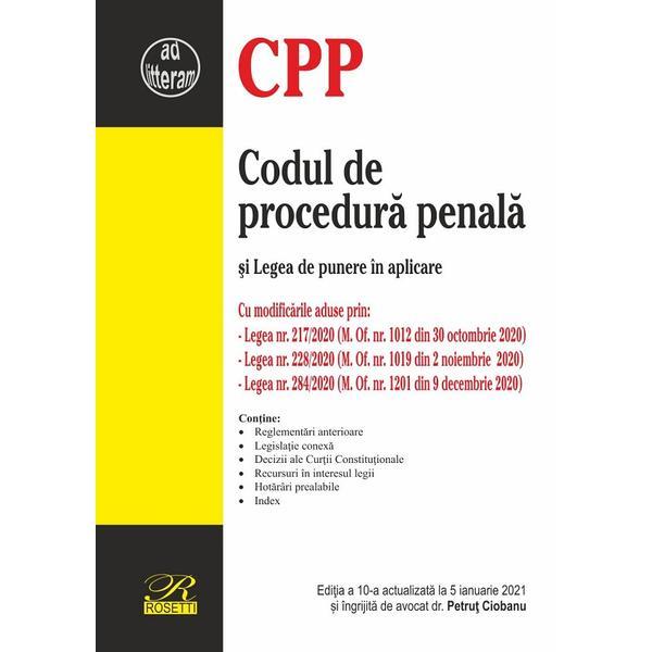 Codul de procedura penala si Legea de punere in aplicare. Act. 5 ianuarie 2021, editura Rosetti