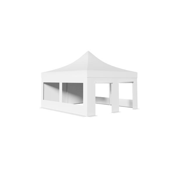Pavilion Pliabil Professional Aluminiu 50 mm, cu ferestre panoramice, PVC 620 gr /m&sup2;, alb, ignifug, 5x5 m - Corturi24