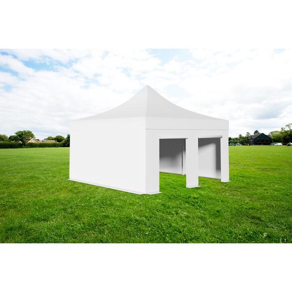 Pavilion pliabil Professional Aluminiu 50 mm, fara ferestre, PVC 620 gr /m&sup2;, alb, ignifug, 5x5 m - Corturi24