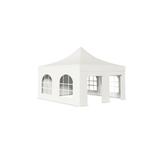 Pavilion Pliabil Professional Aluminiu 50 mm, cu ferestre, PVC 620 gr /m², alb, ignifug, 5x5 m - Corturi24 