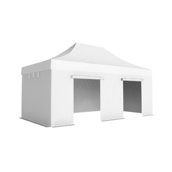 Pavilion pliabil Professional Aluminiu 50 mm, fara ferestre, PVC 620 gr /m&sup2;, alb, ignifug, 4x8 m - Corturi24
