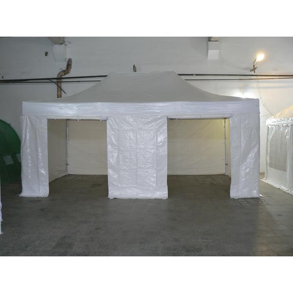 Pavilion pliabil Professional Aluminiu 50 mm, fara ferestre, PVC 620 gr /m&sup2;, alb, ignifug, 4x6 m - Corturi24