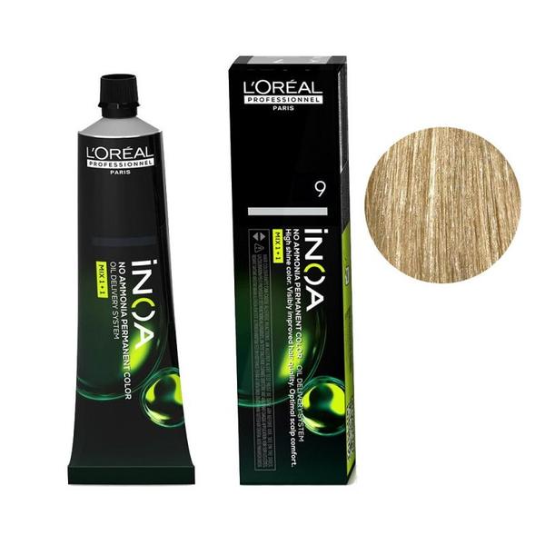 Vopsea de Par Demi-permanenta L'Oreal Professionnel Inoa 9 Very Light Blonde, 60 ml