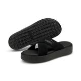 Slapi femei Puma Platform Slide Suede 37510501, 39, Negru