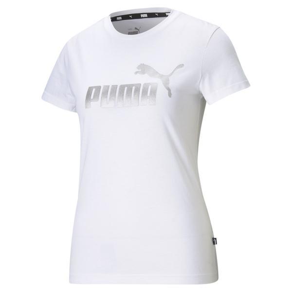 Tricou femei Puma Essentials Metallic Logo 58689002, M, Alb