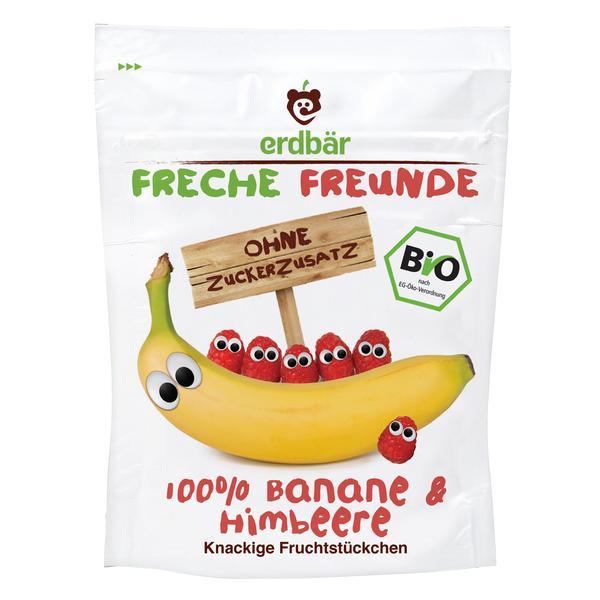 Banane si zmeura crocante bio fara gluten Erdbar 16g