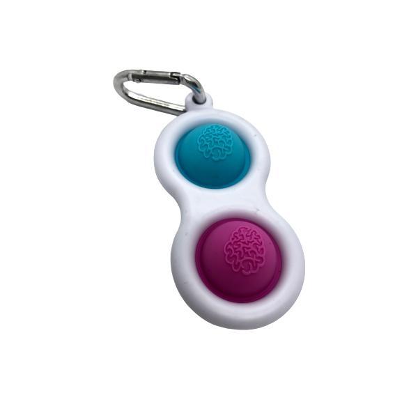 Jucarie Push Pop Bubble Fidget, Pop It, breloc, albastru/roz/alb, 7x4cm, Shop Like A Pro &reg;, Olimp