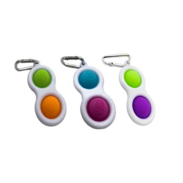 Set 3 jucarie Push Pop Bubble Fidget, Pop It, breloc, multicolor, M1, 7x7cm, Shop Like A Pro, Olimp