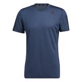 Tricou barbati adidas Primeblue AEROREADY 3-Stripes Slim GQ2161, S, Albastru