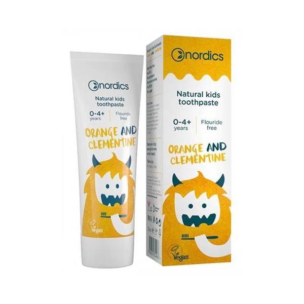 Pasta de dinti naturala pentru copii cu portocale si clementine Nordics 50ml