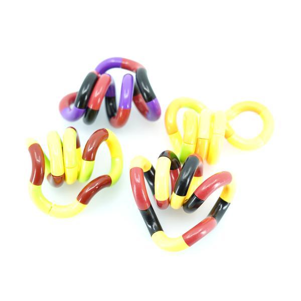 Set 4 Jucarie antistres fidget twist tangle, Oktane, +3 ani, Multicolor