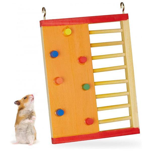 Jucarie interactiva pentru hamster, Lemn, Multicolor - Caerus Capital