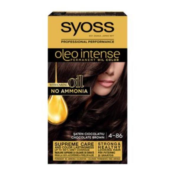 Vopsea de par, Syoss Oleo Intense, nuanta 4-86 Saten Ciocolatiu, 115ml