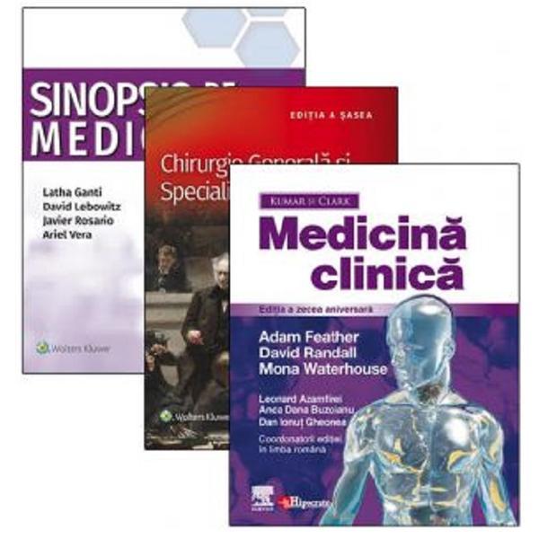 Set 3 carti: Sinopsis de medicina + Medicina clinica + Chirurgie generala, editura Hipocrate