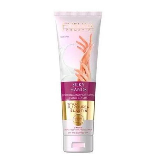 Crema de maini, Eveline Cosmetics, Silky Hands, 10% urea elastin, 100 ml