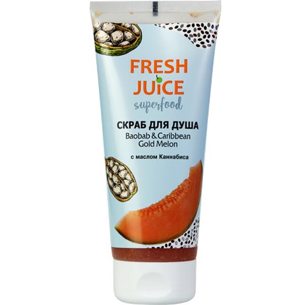 Exfoliant pentru Dus cu Baobab si Pepene Galben dnin Caraibe Fresh Juice, 200 ml