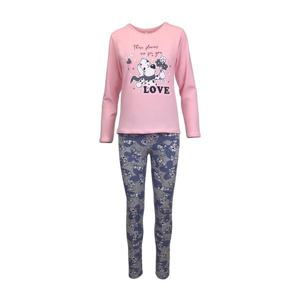 Pijama dama, Univers Fashion, bluza roz cu imprimeu, These flowers are for you, L