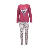 Pijama dama, Univers Fashion, bluza fucsia cu imprimeu Love sleep si colanti bej, S