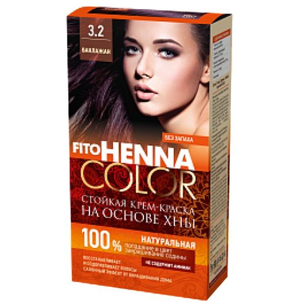 Vopsea de Par Permanenta Fara Amoniac Fito Henna Color Fitocosmetic, 3.2 Brun Violet, 115 ml