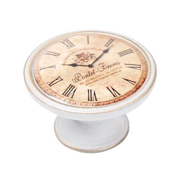 Buton pentru mobila, Clock5 550BB24, finisaj bronz patinat, D37 mm - Maxdeco