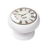 Buton pentru mobila, White Clock 450BL02, finisaj alb, D40 mm - Nesu