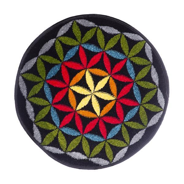 Covor decorativ rotund, pentru adulti si copii, model cu mandala, diametru 65 cm, multicolor, Topi Dreams