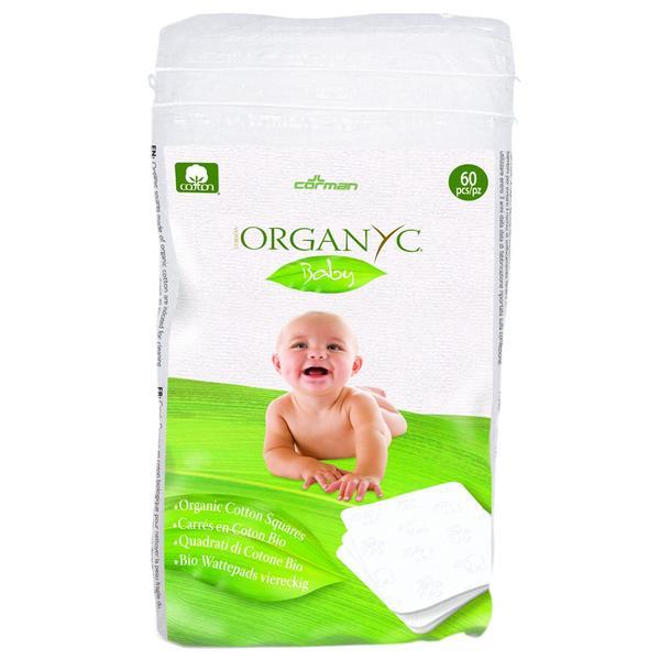 Dischete patrate Baby din bumbac organic Organyc, 60 buc