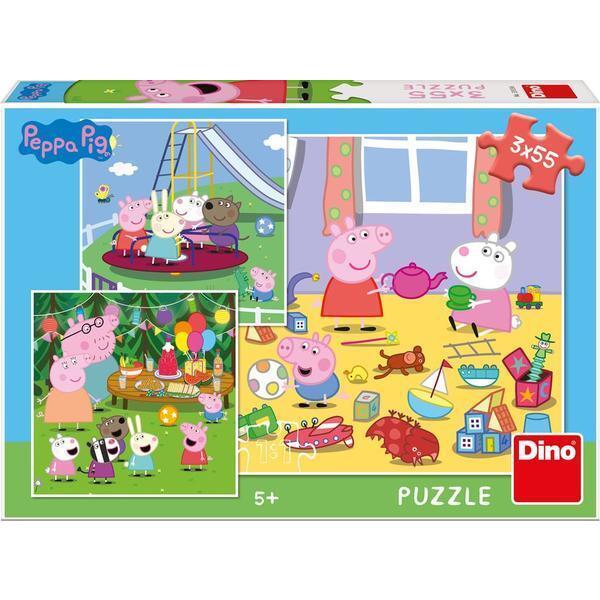 Puzzle 3 in 1 - Purcelusa Peppa in vacanta - 55 piese