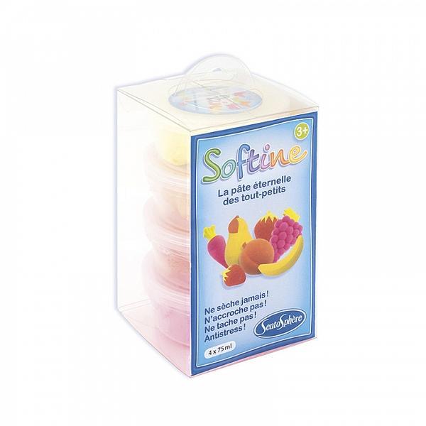 Plastilina Softine - 4 cutii Culori calde