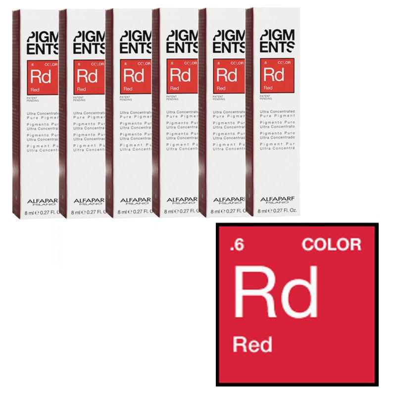 Set Pigment Concentrat Rosu - Alfaparf Milano Ultra Concentrated Pure Pigment RED 6 x 8 ml