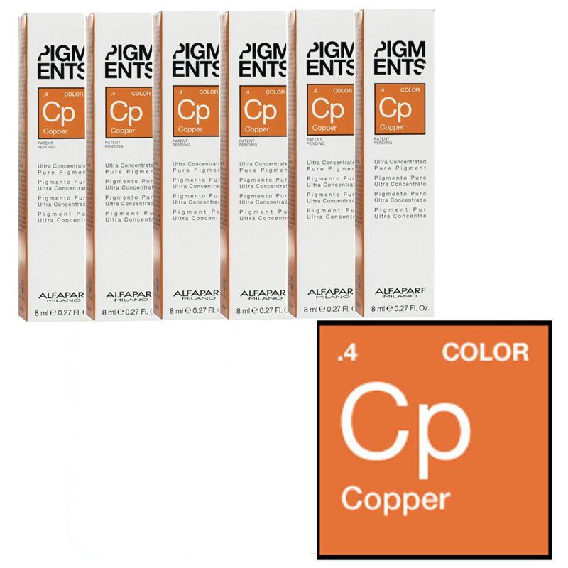 Set Pigment Concentrat Aramiu - Alfaparf Milano Ultra Concentrated Pure Pigment COPPER 6 x 8 ml