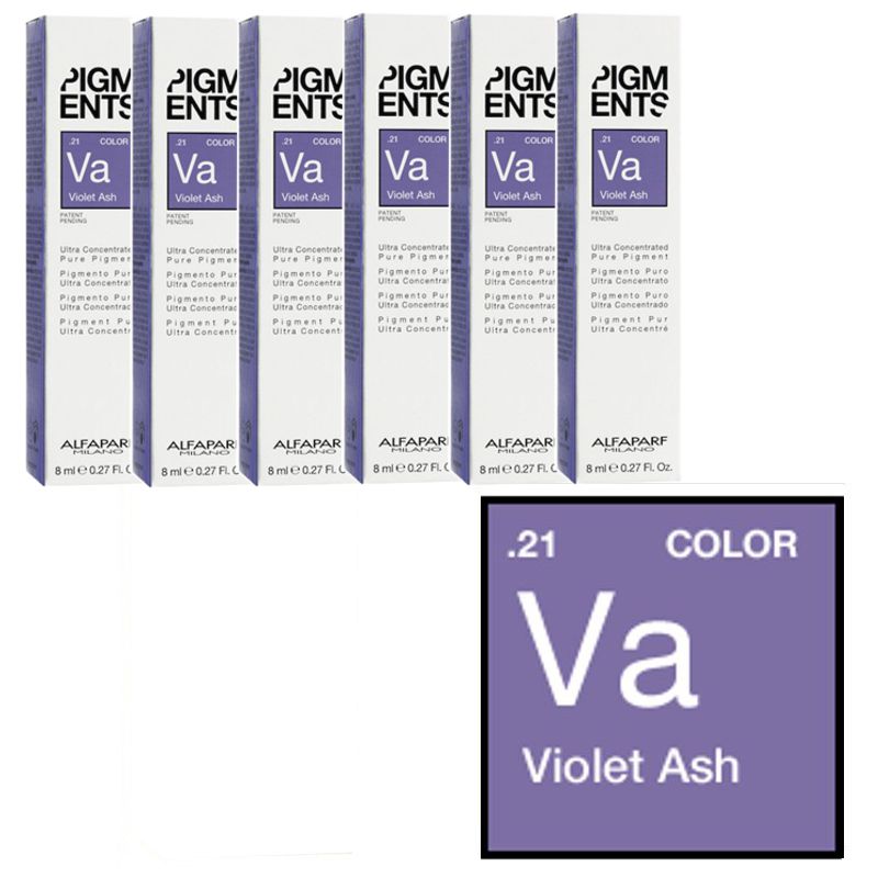 Set Pigment Concentrat Violet Cenusiu - Alfaparf Milano Ultra Concentrated Pure Pigment VIOLET ASH 6 x 8 ml