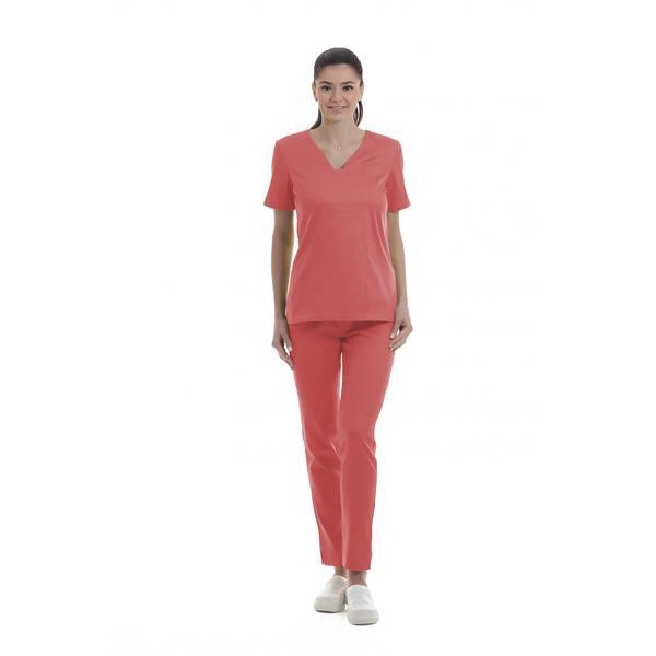 Costum medical dama Carr&eacute; S roz coral xs