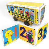 Set de constructie piese magnetice Autobuzul scolar Sesame Street CreateOn Magna-Tiles - Set 14 piese magnetice