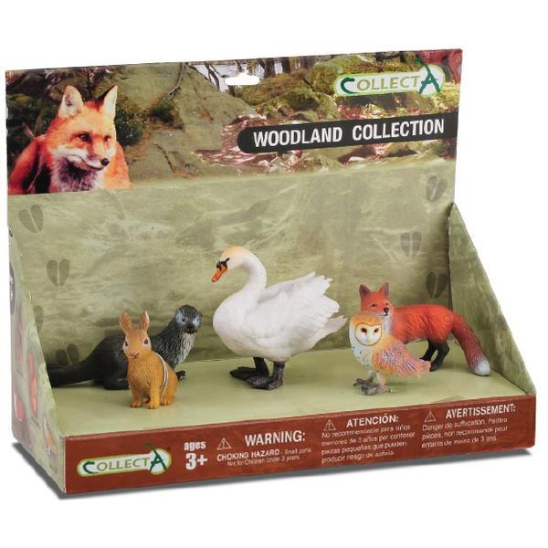 Set 5 figurine Animale din padure pictate manual LPP Collecta