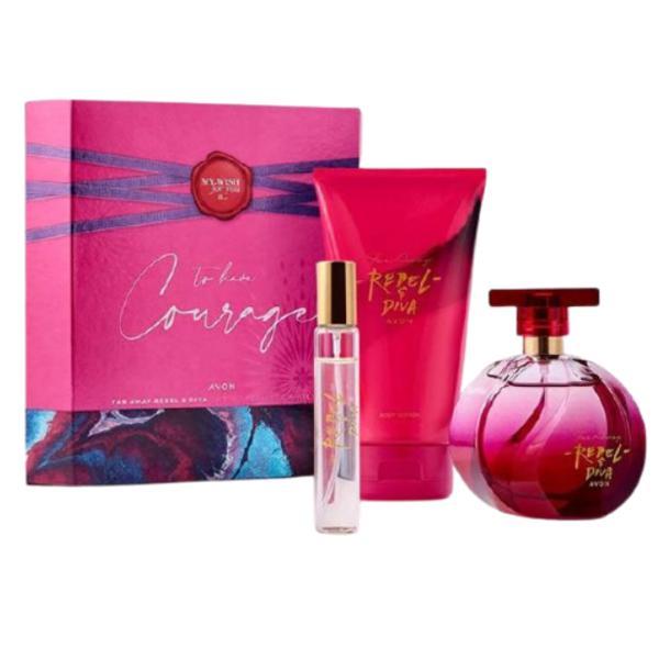 Set cadou 3 buc. Far Away Rebel & Diva pentru Ea: apa de parfum 50 ml + lotiune de corp 150 ml + mini-apa de parfum 10 ml