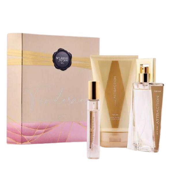 Set cadou 3 buc. Attraction pentru Ea: apa de parfum 50 ml + lotiune de corp 150 ml + mini-apa de parfum 10 ml