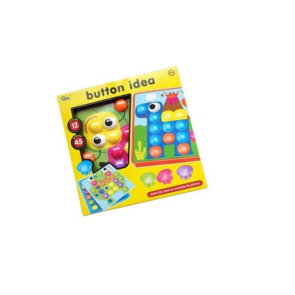 Joc educativ cu butoni Mozaic Button Idea,59 piese, Multicolor, AMA